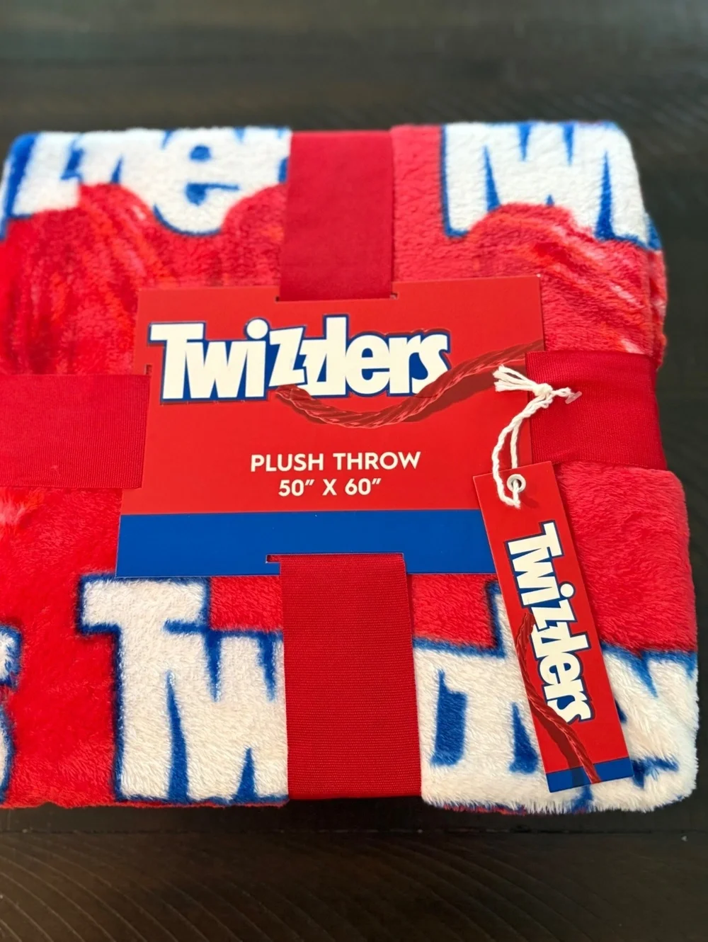 Twizzlers Plush Throw Blanket 50x60 Red White Hershey Candy Logo NEW